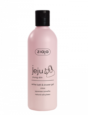 gel de ducha y baño blanco